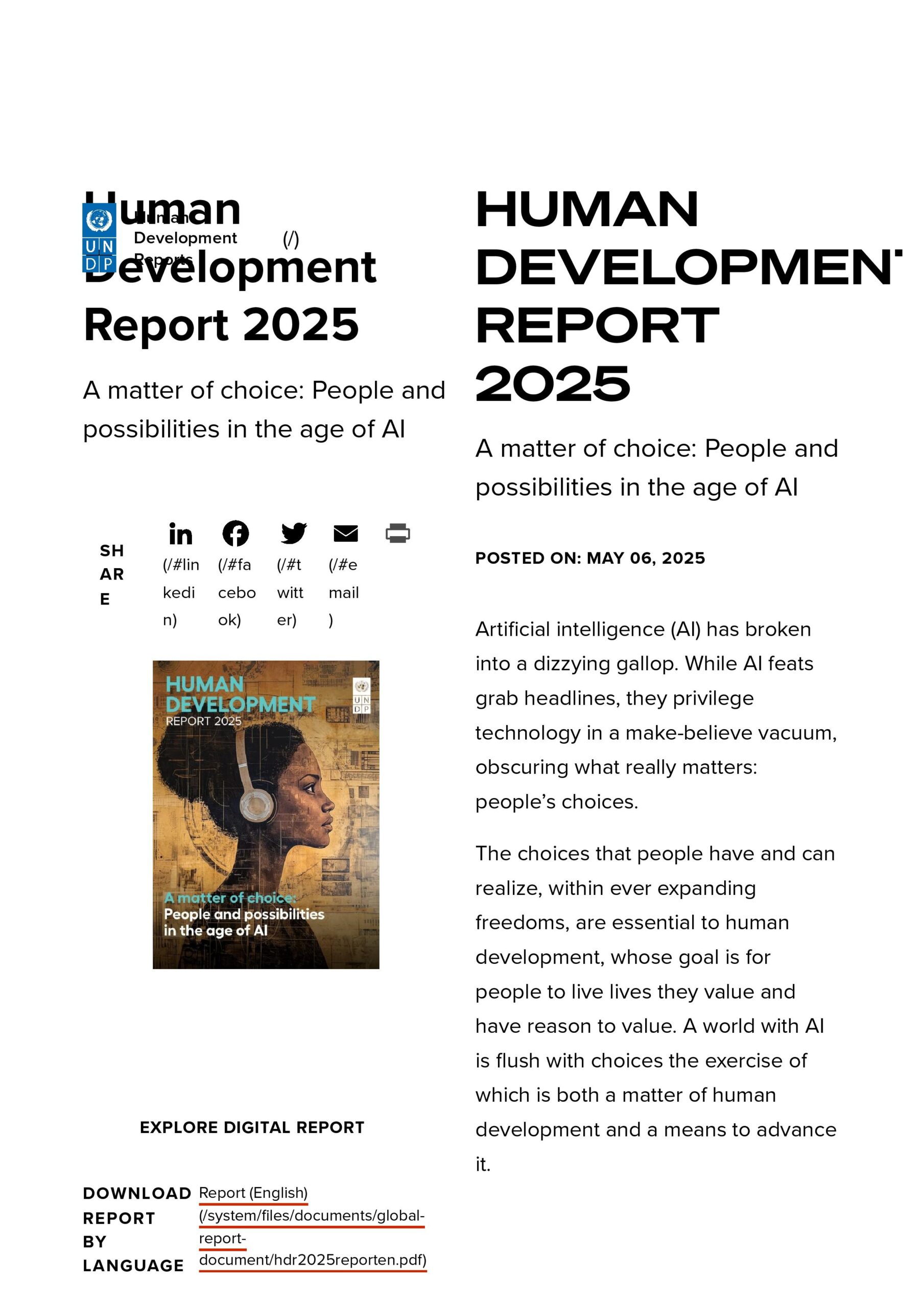 Human Development Report 2025