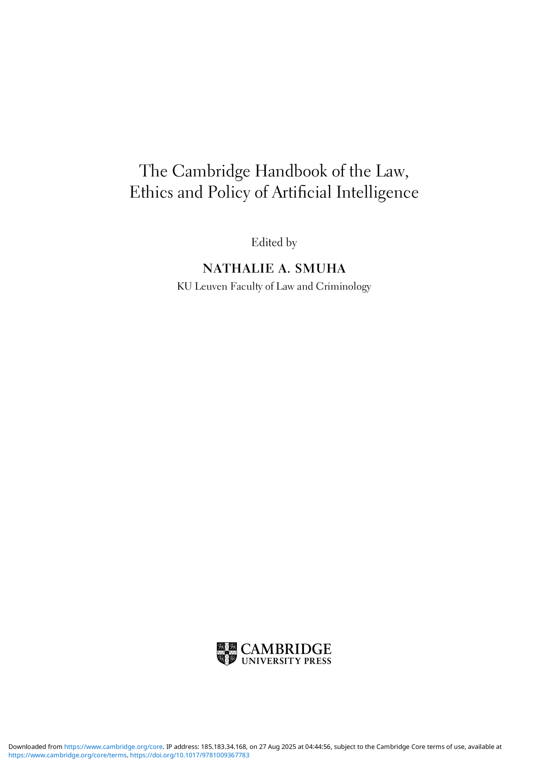 cambridge handbook of the law ethics and policy of artificial intelligence.pdf image 003 scaled